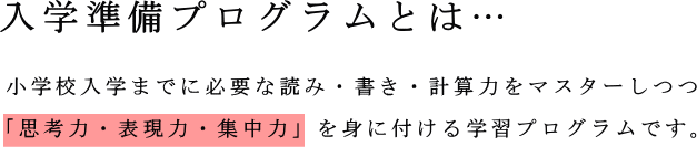 入学準備プログラム